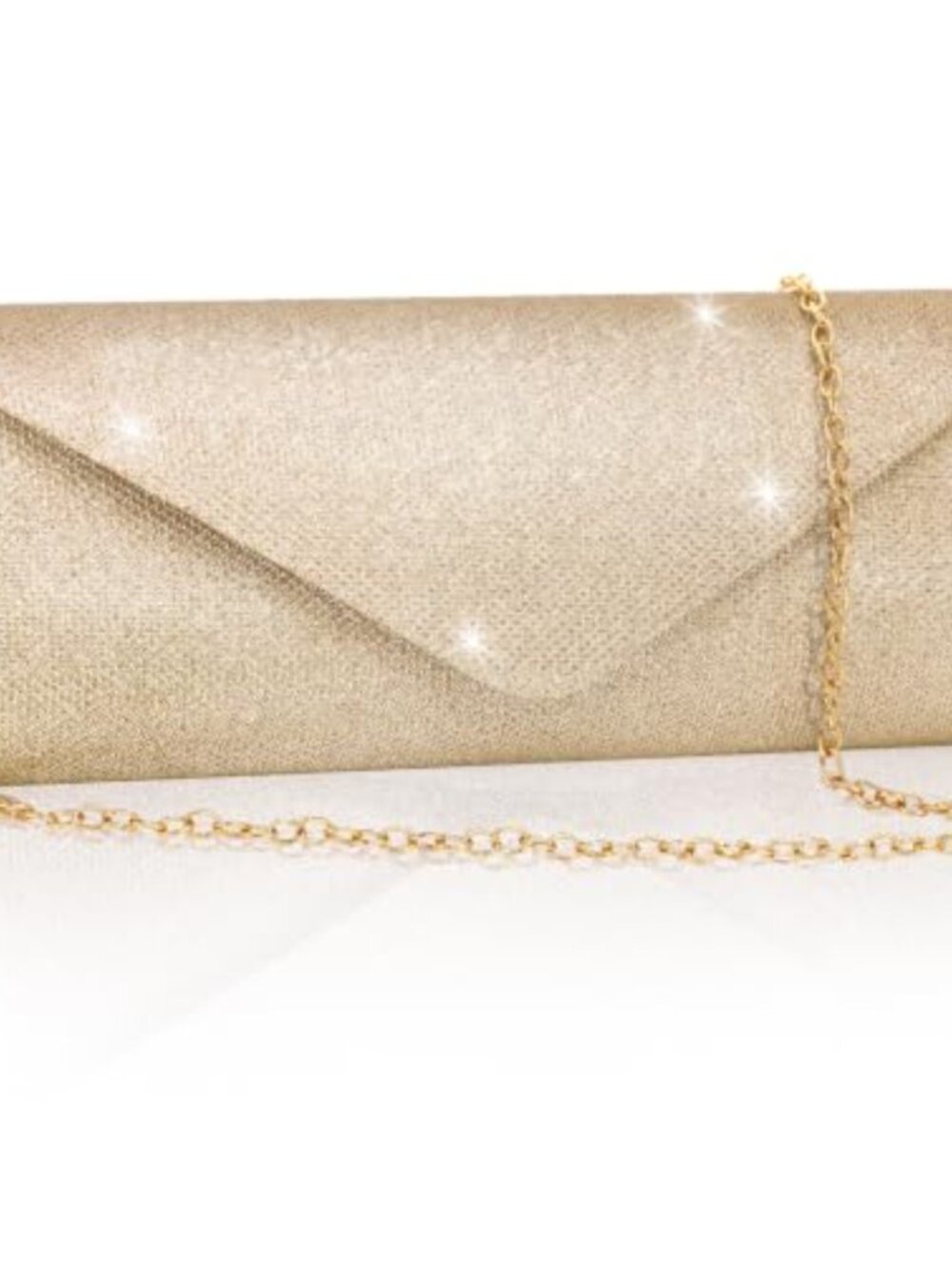 Envelope Clutch with Detachable Chain Sparkle Clutch Purse for Women Evening Bag